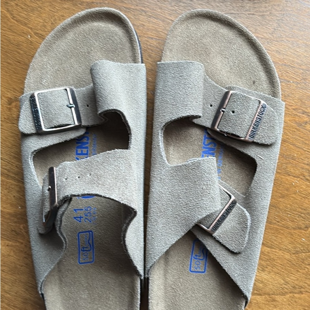 Birkenstock Men's Taupe Suede Sandals